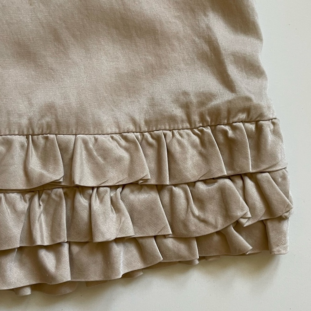 Marie Chantal Cream Silky Dress with Ruffles - Size 6 - Picture 11 of 16